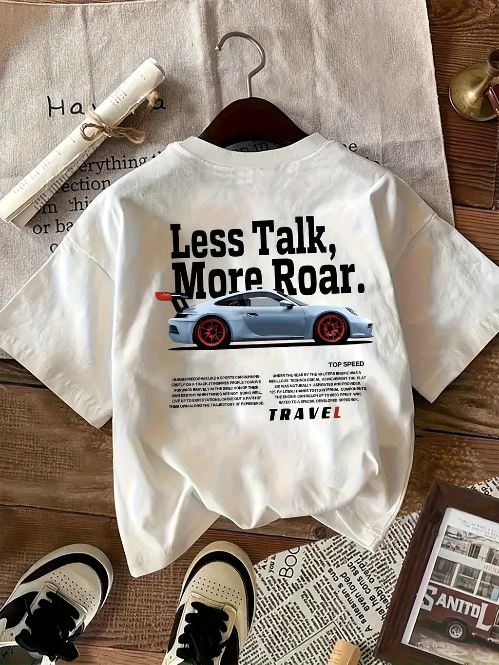 LESS TALK MORE ROAR" GRAPHIC T-SHIRT