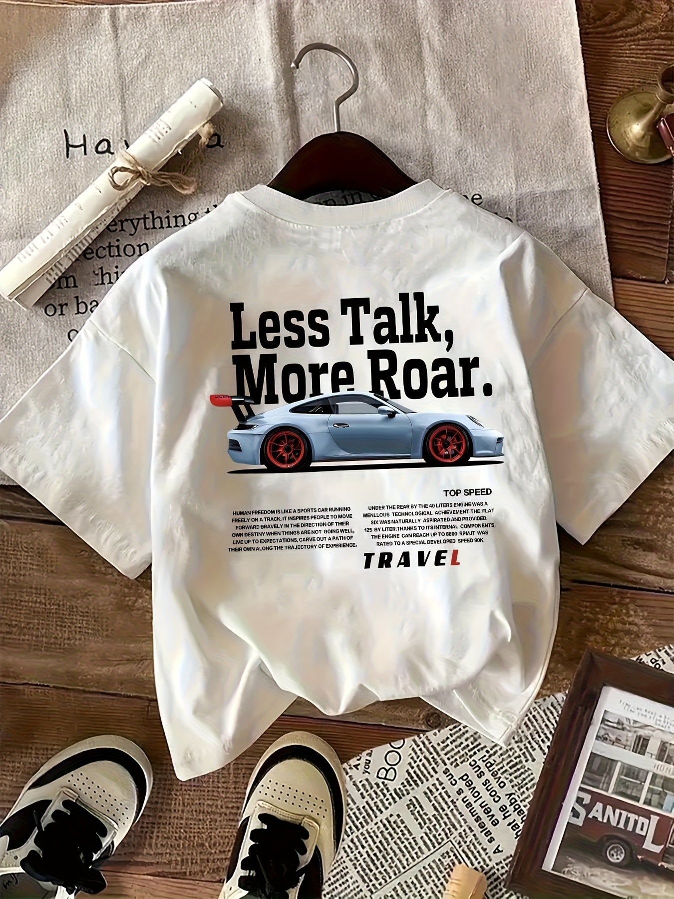 LESS TALK MORE ROAR" GRAPHIC T-SHIRT