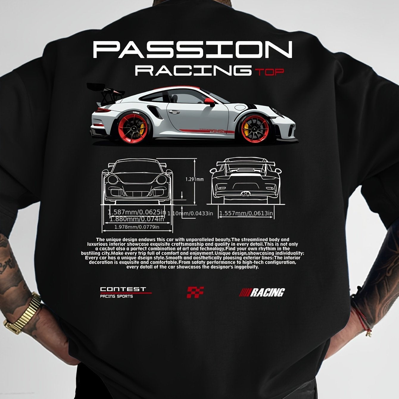 "PASSION RACING TOP" GRAPHIC T-SHIRT