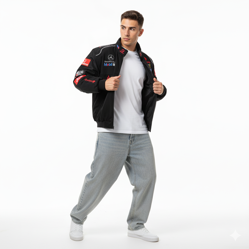 Black Mercedes Vintage Racing Jacket