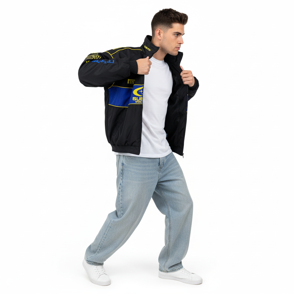 Black Subaru Vintage Racing Jacket