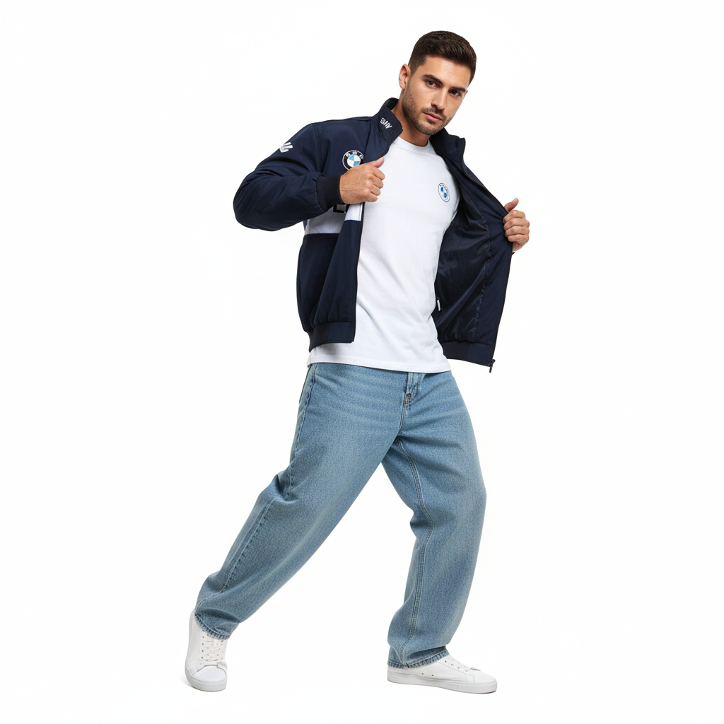 White BMW Vintage Racing Jacket