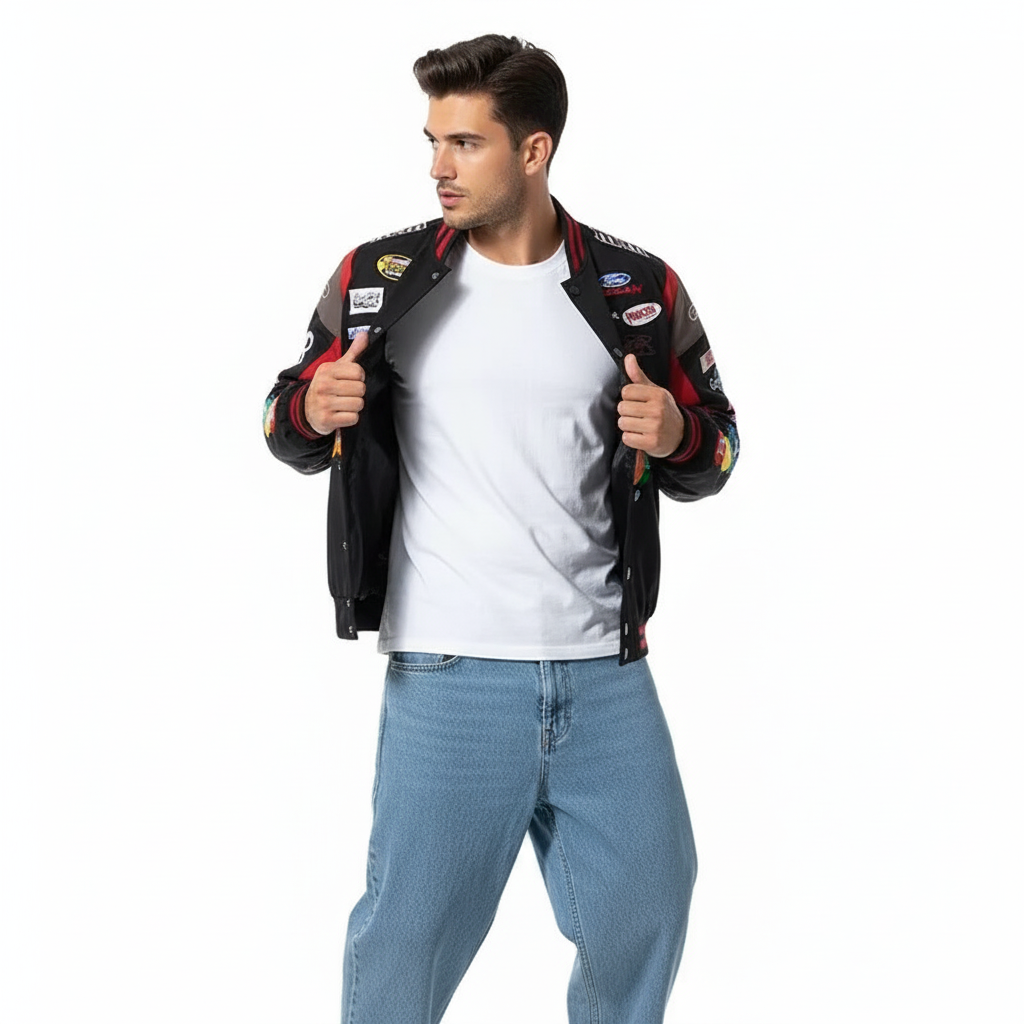 Black M&M Vintage Racing Jacket