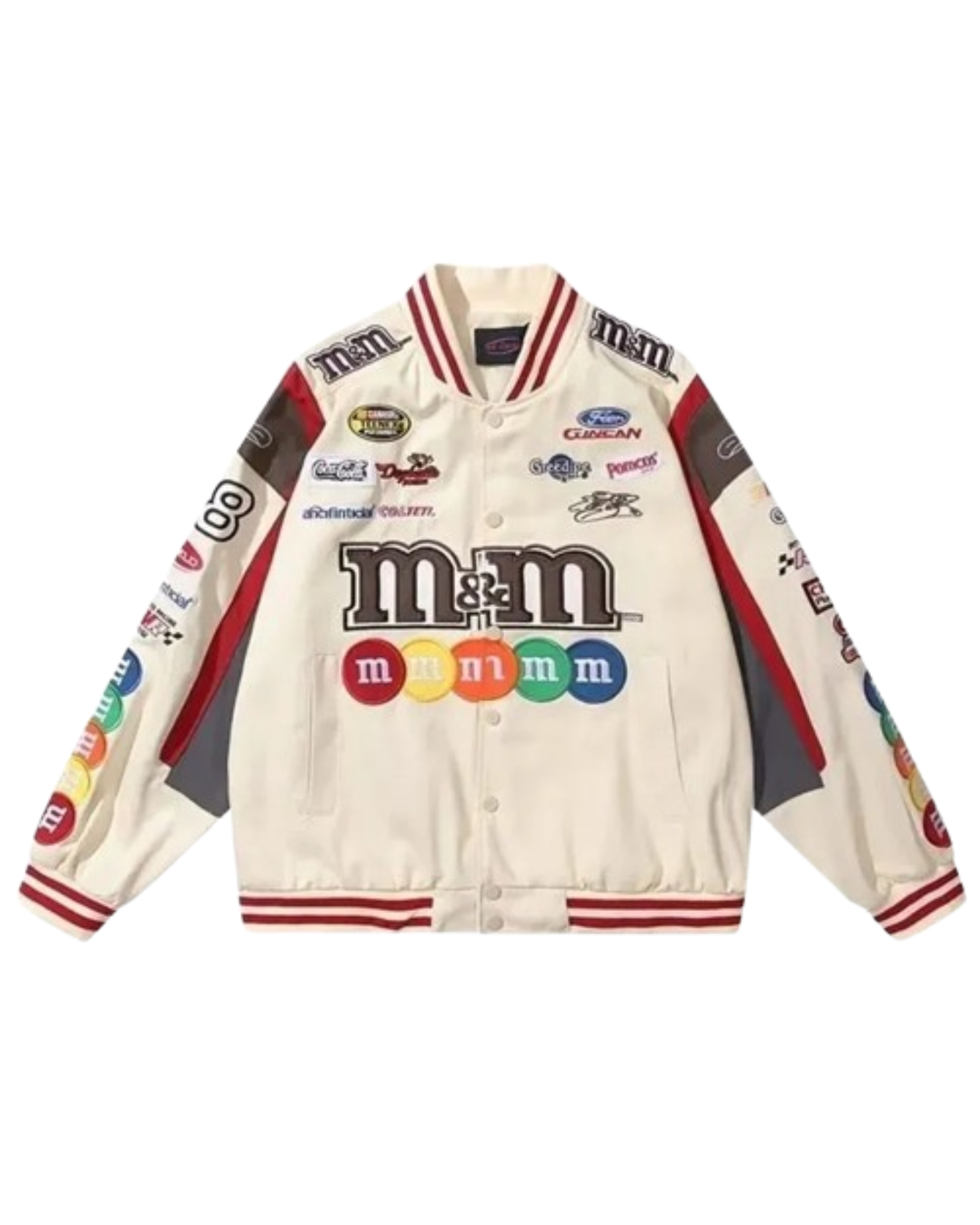 White M&M Vintage Racing Jacket